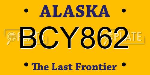 BCY862 Alaska License Plate