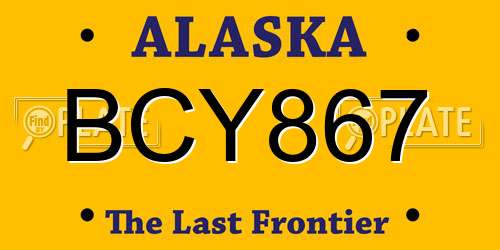 BCY867 Alaska License Plate