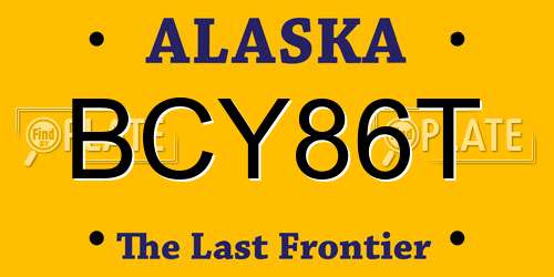BCY86T Alaska License Plate