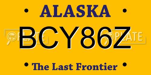 BCY86Z Alaska License Plate