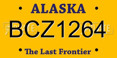 BCZ1264 Alaska License Plate