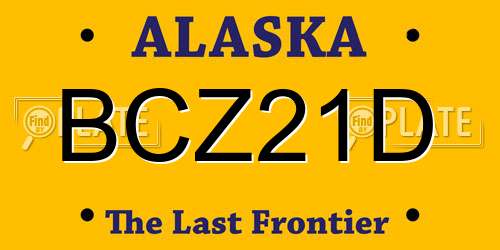 BCZ21D Alaska License Plate