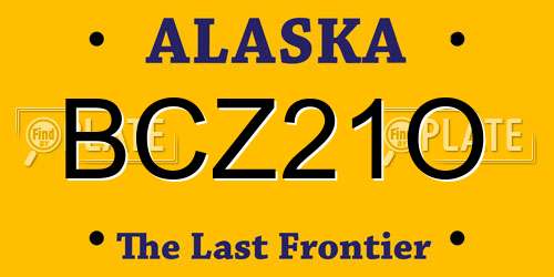 BCZ21O Alaska License Plate