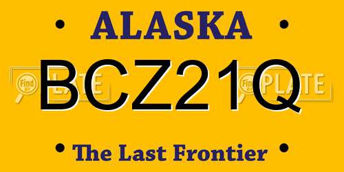 BCZ21Q Alaska License Plate