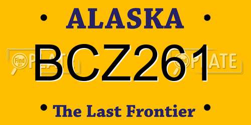 BCZ261 Alaska License Plate