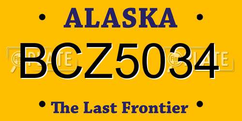 BCZ5034 Alaska License Plate