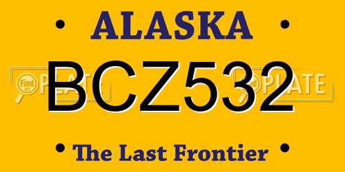 BCZ532 Alaska License Plate