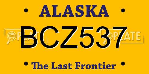 BCZ537 Alaska License Plate