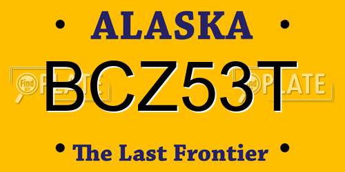 BCZ53T Alaska License Plate