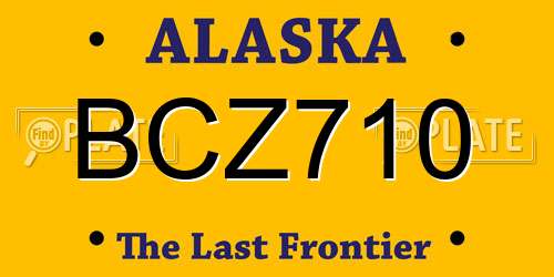BCZ710 Alaska License Plate