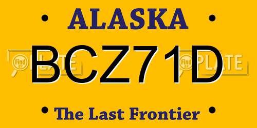 BCZ71D Alaska License Plate