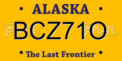 BCZ71O Alaska License Plate