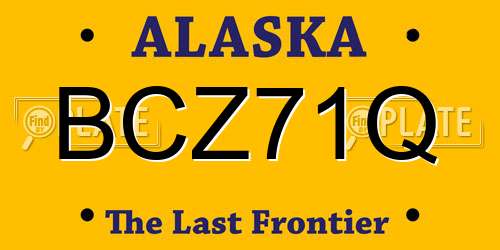 BCZ71Q Alaska License Plate