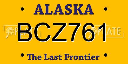 BCZ761 Alaska License Plate