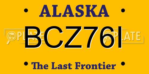 BCZ76I Alaska License Plate