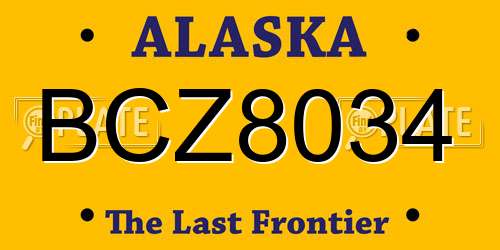 BCZ8034 Alaska License Plate