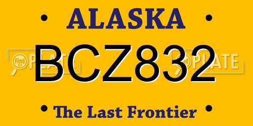 BCZ832 Alaska License Plate