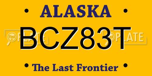 BCZ83T Alaska License Plate