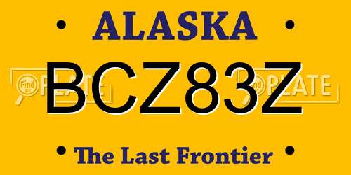 BCZ83Z Alaska License Plate