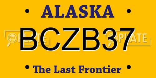 BCZB37 Alaska License Plate
