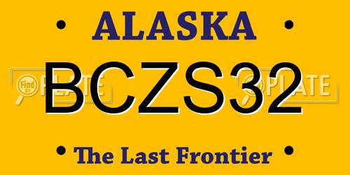 BCZS32 Alaska License Plate