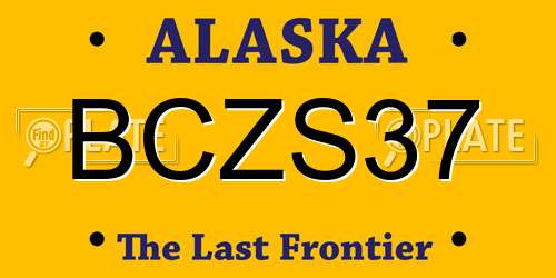 BCZS37 Alaska License Plate