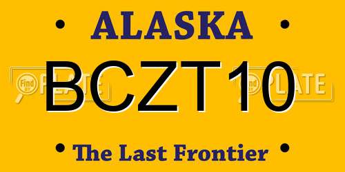 BCZT10 Alaska License Plate