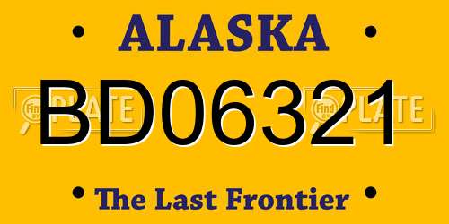BD06321 Alaska License Plate