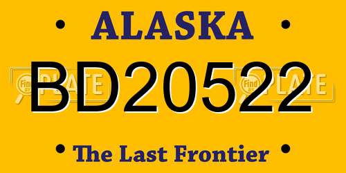BD20522 Alaska License Plate