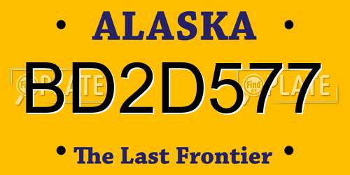 BD2D577 Alaska License Plate