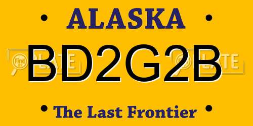 BD2G2B Alaska License Plate