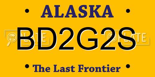 BD2G2S Alaska License Plate