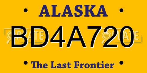 BD4A720 Alaska License Plate