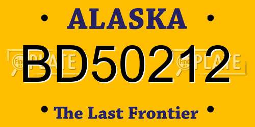 BD50212 Alaska License Plate