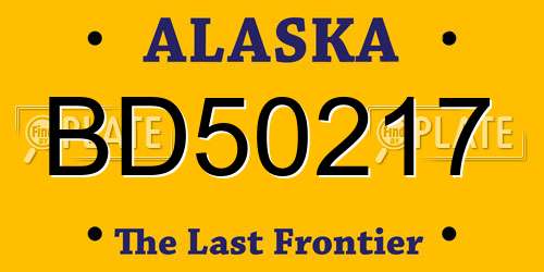 BD50217 Alaska License Plate