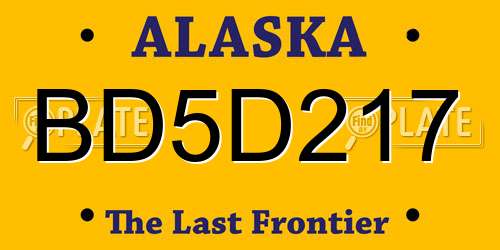 BD5D217 Alaska License Plate