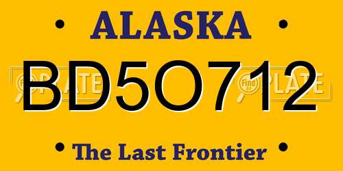 BD5O712 Alaska License Plate
