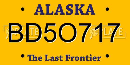 BD5O717 Alaska License Plate