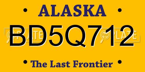 BD5Q712 Alaska License Plate