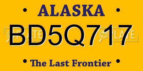 BD5Q717 Alaska License Plate