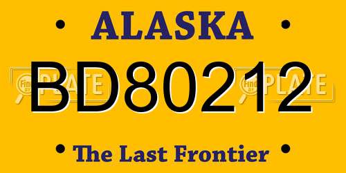 BD80212 Alaska License Plate