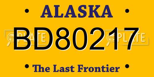 BD80217 Alaska License Plate