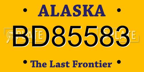 BD85583 Alaska License Plate