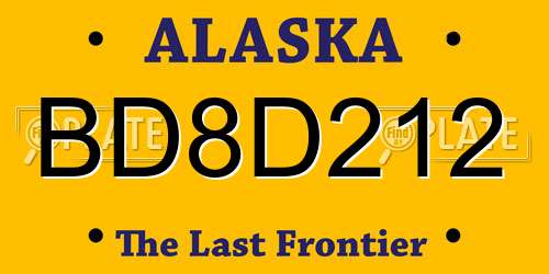 BD8D212 Alaska License Plate