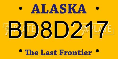 BD8D217 Alaska License Plate