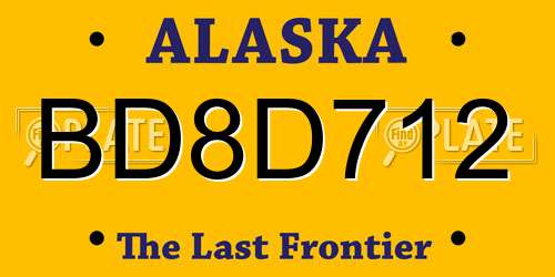 BD8D712 Alaska License Plate