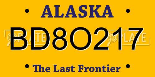 BD8O217 Alaska License Plate