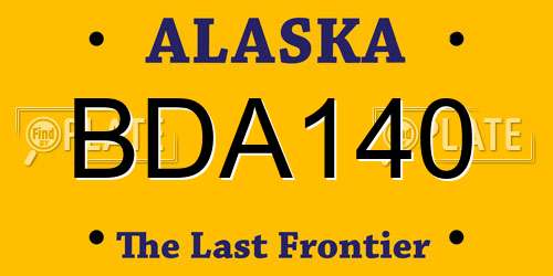 BDA140 Alaska License Plate
