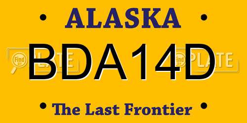BDA14D Alaska License Plate