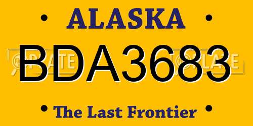 BDA3683 Alaska License Plate